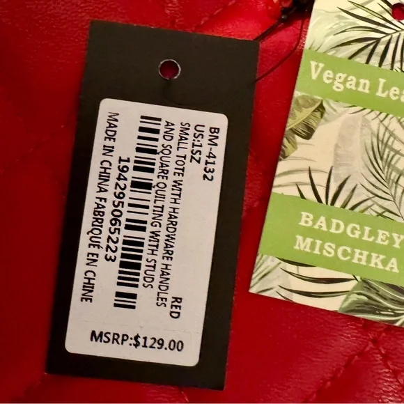 Badgley Mischka Vegan Leather Small Tote - Picture 6 of 7